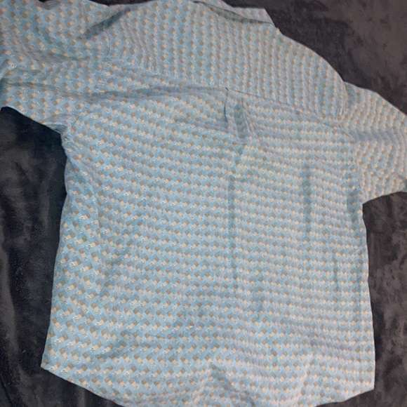 Bugle Boy Company Casual light blue patterned short sleeve button down - Picture 2 of 4